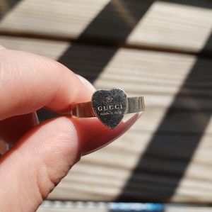 Authentic Silver Heart Gucci Ring